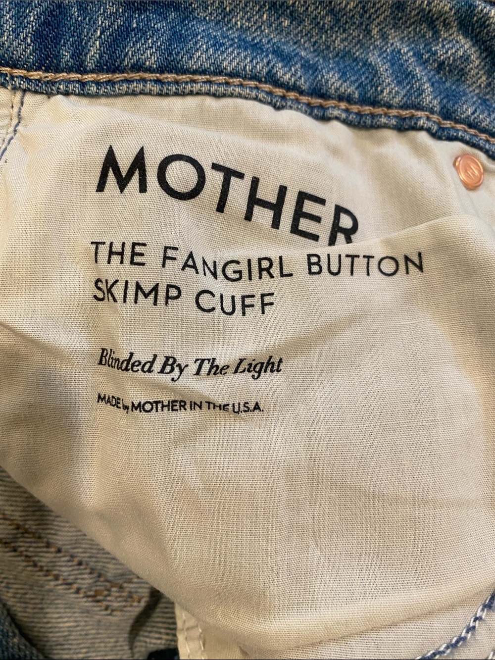 MOTHER  the fan girl button skimp cuff 25



Color blinded by the light - Picture 5 of 7